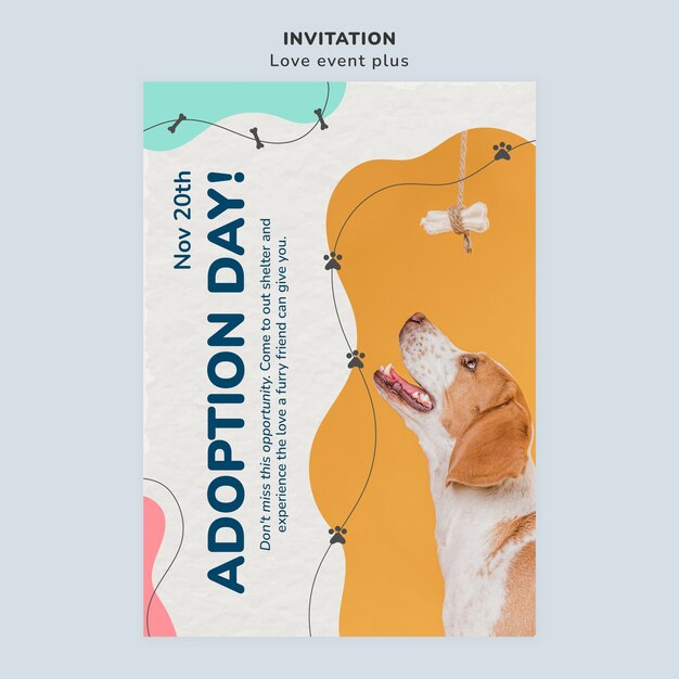 Modello di invito per l'adozione di animali domestici