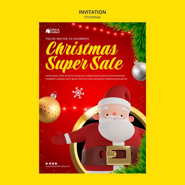 Modello di invito per la celebrazione del Natale
