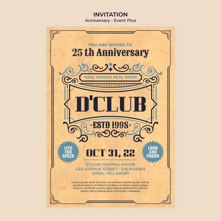 PSD gratuito modello di invito per la celebrazione dell'anniversario