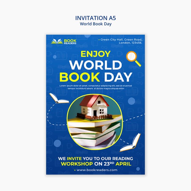 Modello di invito per la celebrazione della Giornata Mondiale del Libro