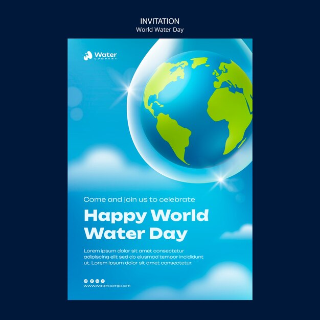 Modello di invito per la celebrazione della Giornata Mondiale dell'Acqua
