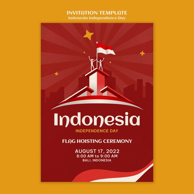 Modello di invito per la festa dell'indipendenza dell'Indonesia