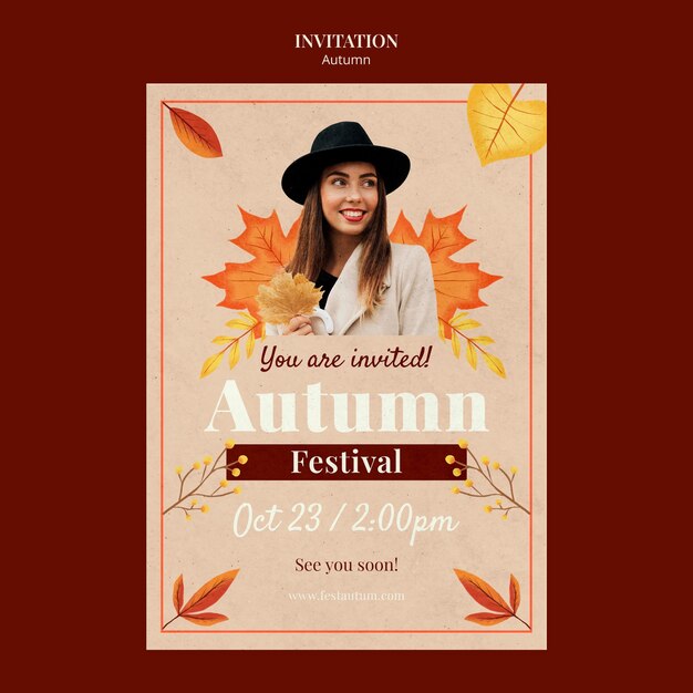 Modello di invito per la stagione autunnale