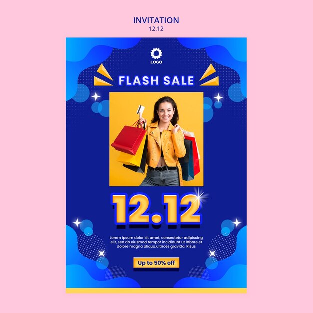 Modello di invito per la vendita flash invernale