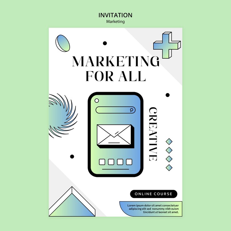 PSD gratuito modello di invito per società di marketing