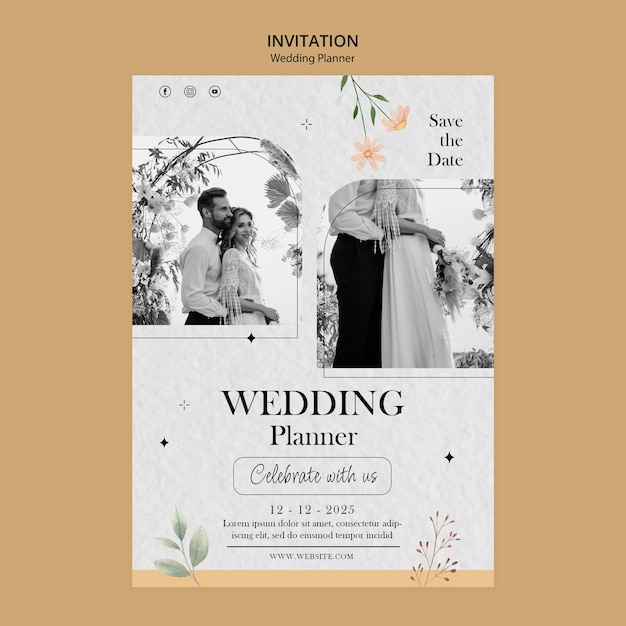 Modello di invito per wedding planner