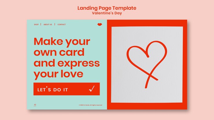 PSD gratuito modello di landing page di san valentino