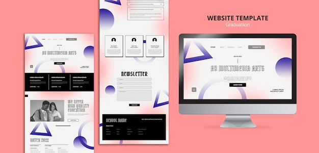 Modello di laurea della pagina Web gradiente