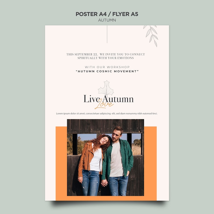 PSD gratuito modello di manifesto del concetto di autunno