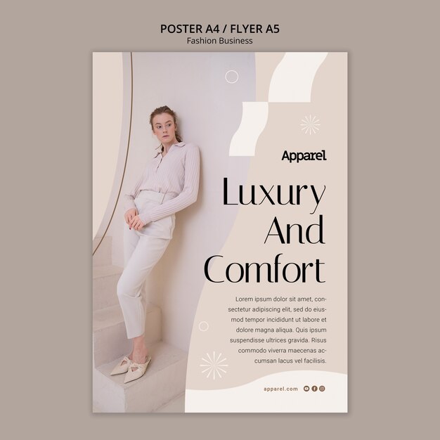 Modello di manifesto di affari di moda