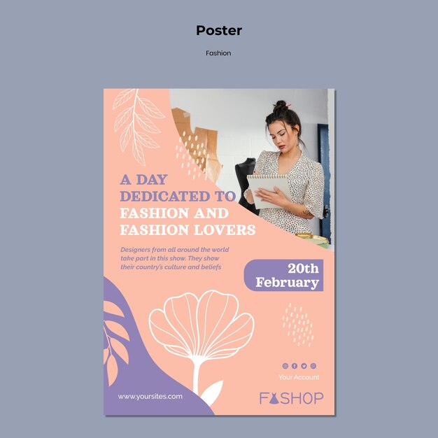 Modello di manifesto di grande vendita di moda