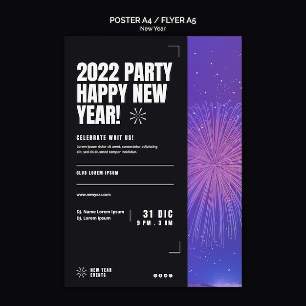 Modello di manifesto festa di capodanno festivo