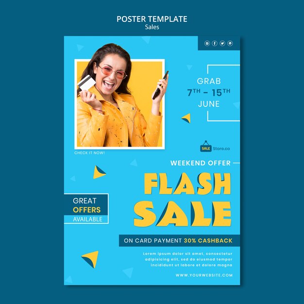 Modello di manifesto vendita flash