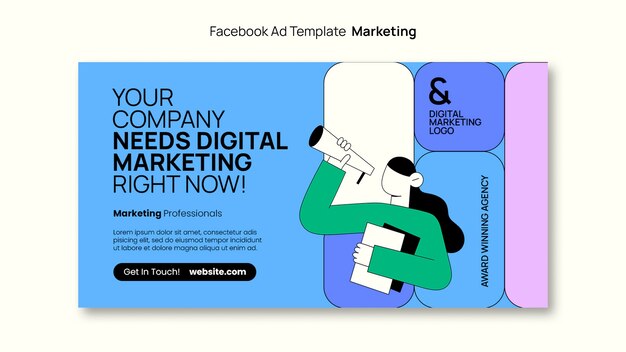 Modello di marketing a disegno piatto