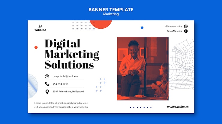 PSD gratuito modello di marketing dal design piatto