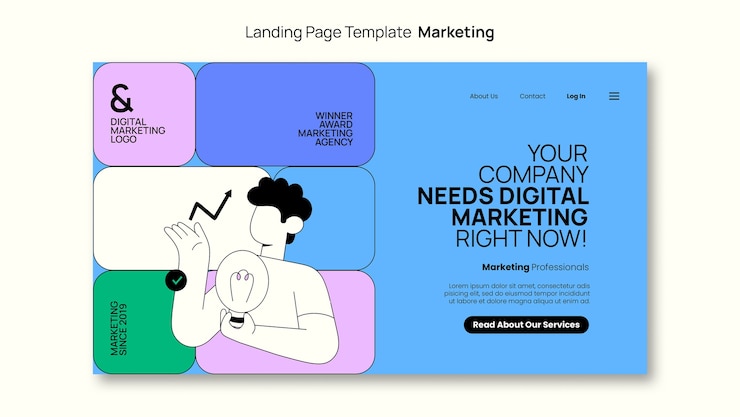 PSD gratuito modello di marketing dal design piatto