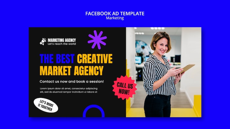 PSD gratuito modello di marketing dal design piatto