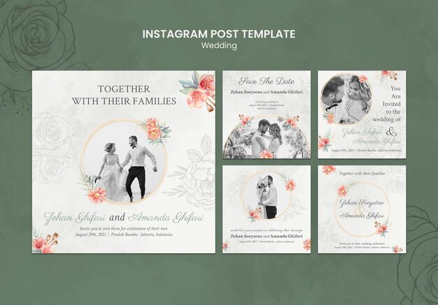 Modello di matrimonio disegnato a mano