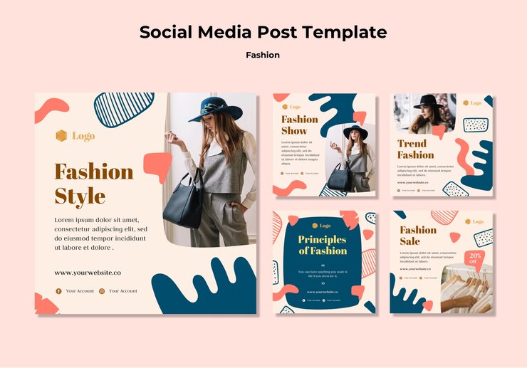 PSD gratuito modello di media sociali di moda