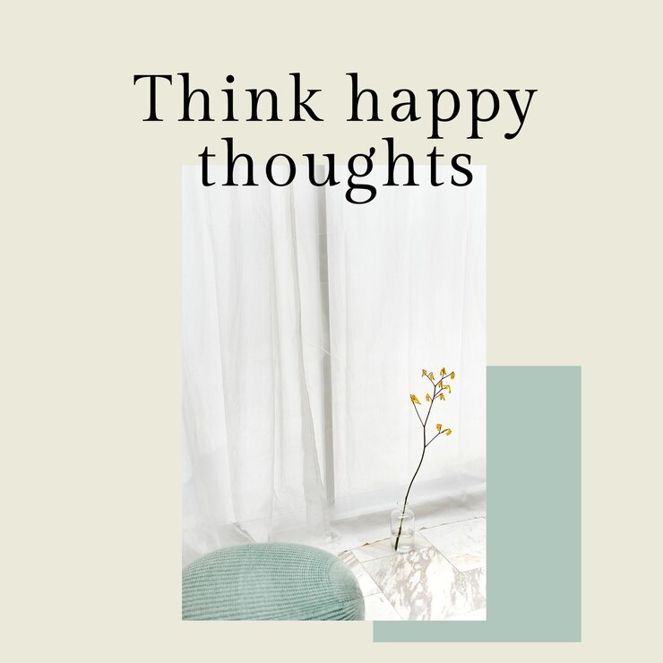 PSD gratuito modello di mentalità positiva citazione psd per post sui social media pensa pensieri felici