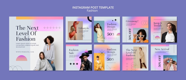PSD gratuito modello di moda design piatto