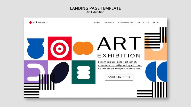 PSD gratuito modello di mostra dal design piatto