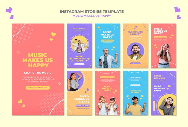 Modello di musica concept instagram stoires