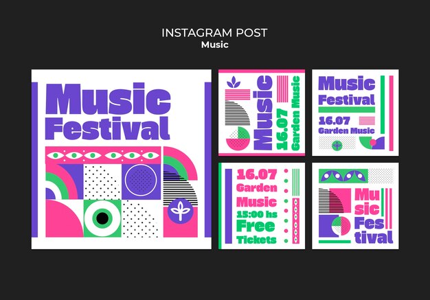Modello di musica dal design piatto