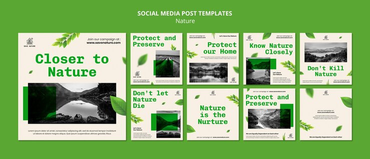 PSD gratuito modello di natura design piatto