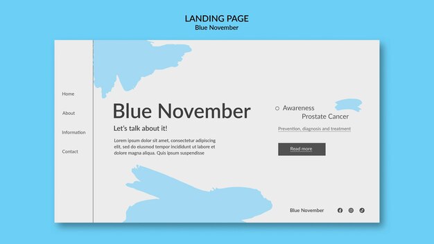 Modello di novembre blu design piatto