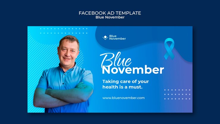 PSD gratuito modello di novembre blu sfumato