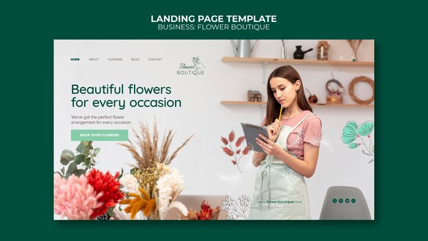 Modello di pagina di destinazione boutique di fiori