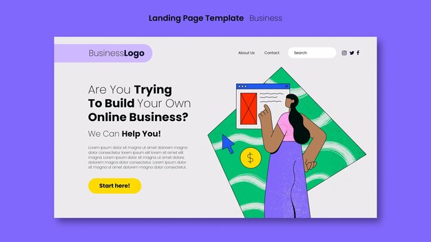 Modello di pagina di destinazione business design piatto