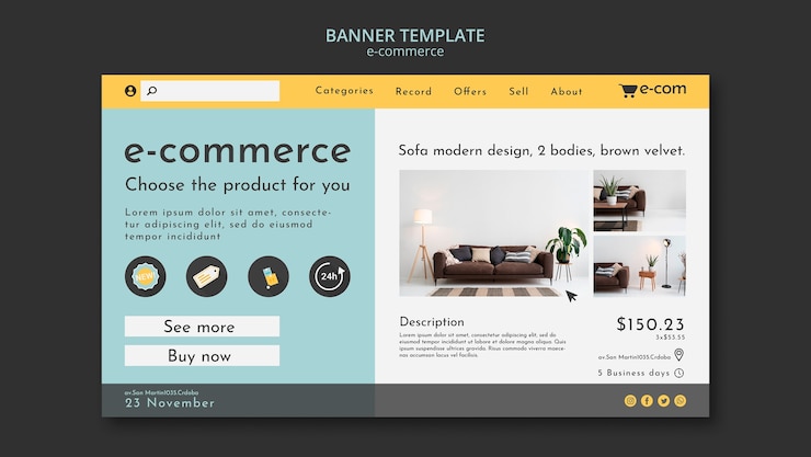 PSD gratuito modello di pagina di destinazione degli sconti e-commerce
