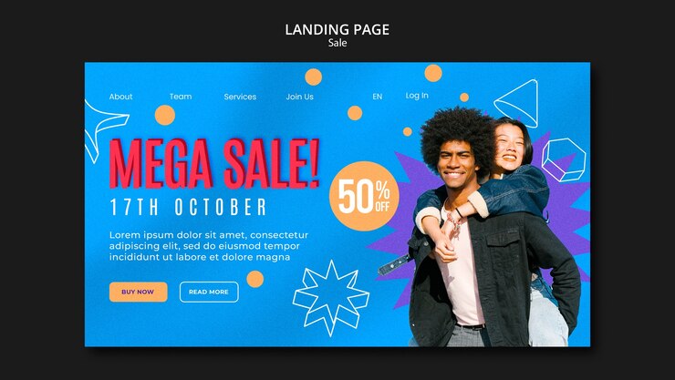 PSD gratuito modello di pagina di destinazione degli sconti sulle vendite