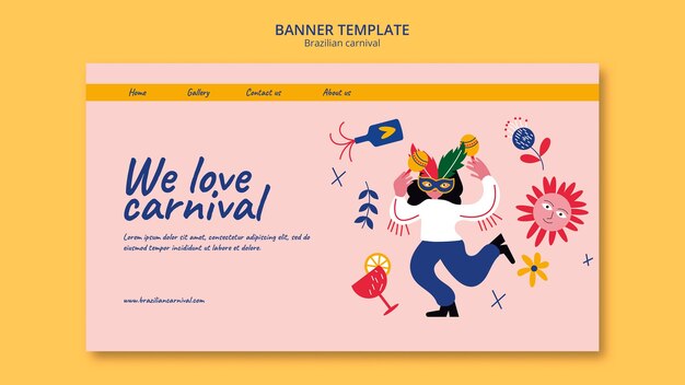 Modello di pagina di destinazione del carnevale brasiliano