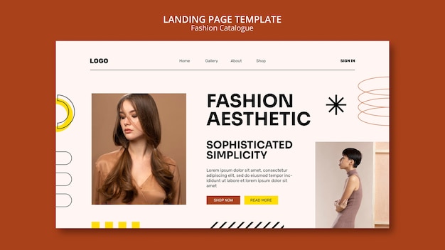Modello di pagina di destinazione del catalogo di moda