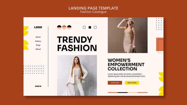 Modello di pagina di destinazione del catalogo di moda