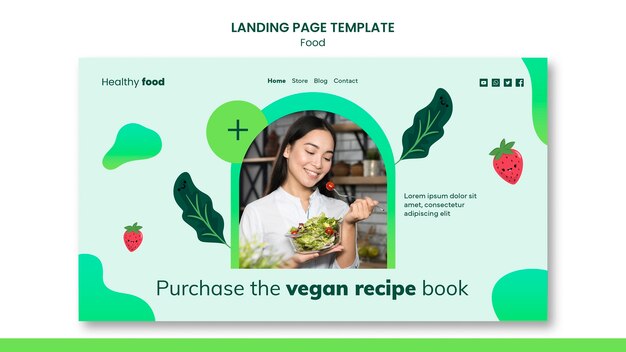 Modello di pagina di destinazione del cibo delizioso