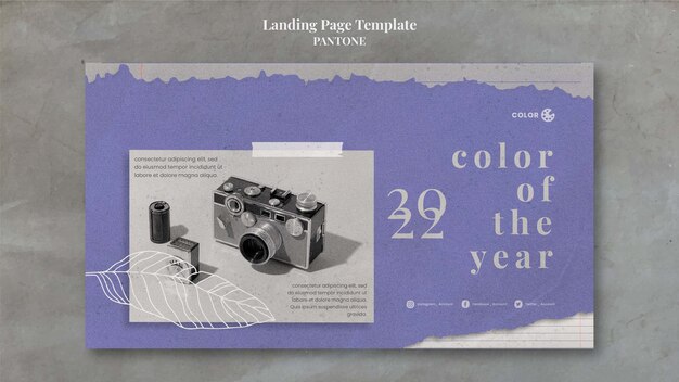 Modello di pagina di destinazione del colore dell'anno 2022