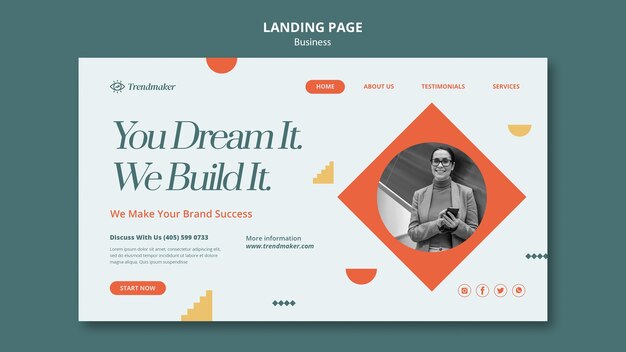 Modello di pagina di destinazione del concetto di business