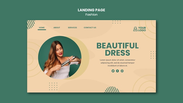 Modello di pagina di destinazione del concetto di moda