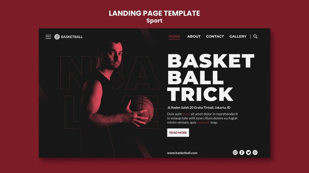 Modello di pagina di destinazione del concetto di sport
