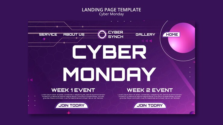 PSD gratuito modello di pagina di destinazione del cyber lunedì