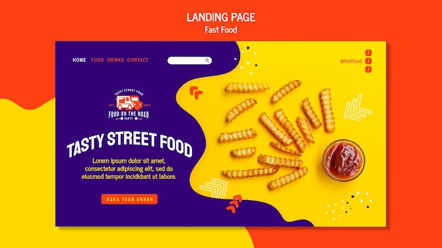 Modello di pagina di destinazione del fast food
