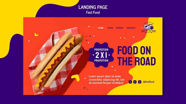 Modello di pagina di destinazione del fast food