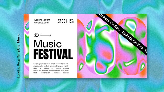 Modello di pagina di destinazione del festival musicale