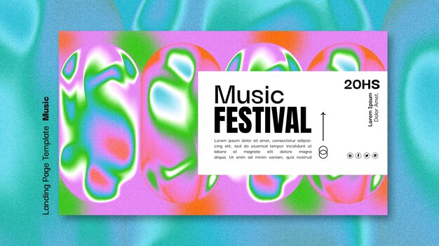 Modello di pagina di destinazione del festival musicale