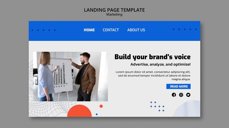 PSD gratuito modello di pagina di destinazione del marketing aziendale
