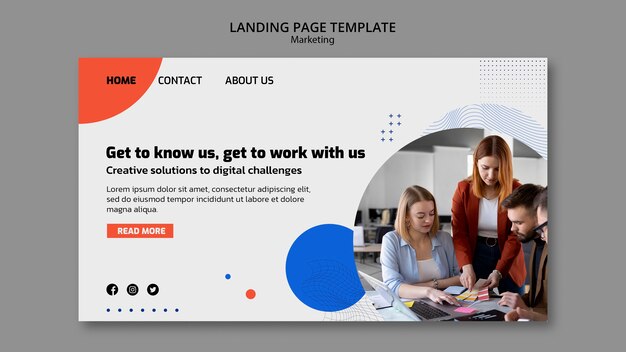 Modello di pagina di destinazione del marketing aziendale